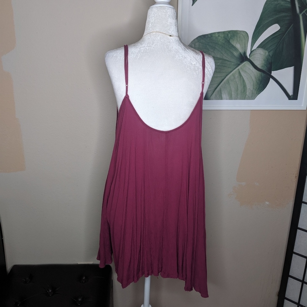 Free People Fuscia Flowy Boho Mini Dress - Picture 3 of 7